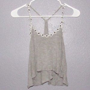 Grey Floral Tank Top